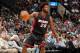 SAN ANTONIO, TX - OCTOBER 14: Justise Winslow #20 of the Miami Heat drives to the basket against the San Antonio Spurs on October 14, 2016 at AT&T Center in San Antonio, Texas. NOTE TO USER: User expressly acknowledges and agrees that, by downloading and or using this Photograph, user is consenting to the terms and conditions of the Getty Images License Agreement. Mandatory Copyright Notice: Copyright 2016 NBAE (Photo by Issac Baldizon/NBAE via Getty Images)