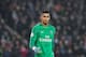Paris Saint-Germain's French goalkeeper Alphonse Areola walks in the rain during the French L1 football match between Paris Saint-Germain and Olympique of Marseille at the Parc des Princes stadium in Paris on October 23, 2016. / AFP / FRANCK FIFE (Photo credit should read FRANCK FIFE/AFP/Getty Images)