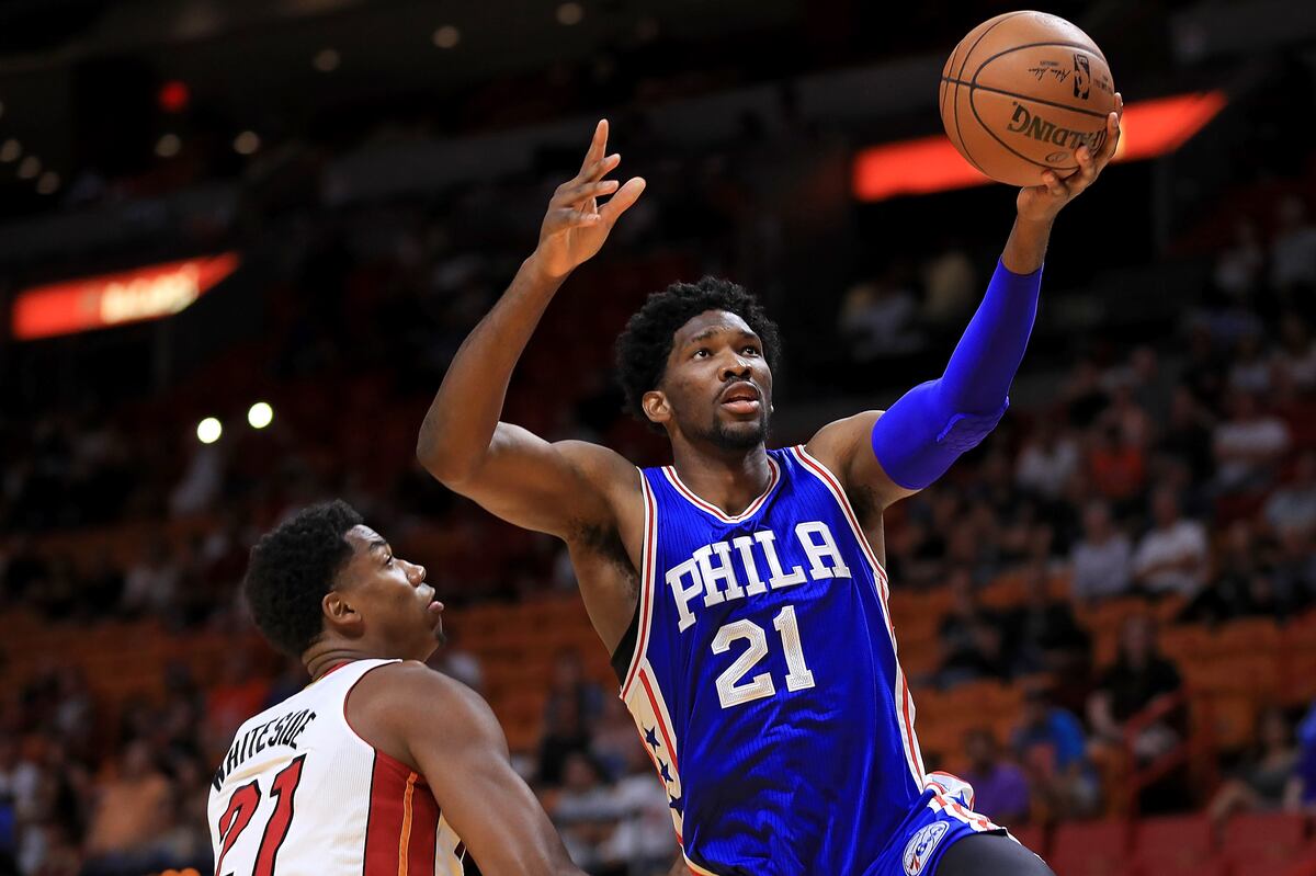 Sixers' Joel Embiid Jokes He Learned to Shoot by Watching 'Regular White People' | Bleacher ...