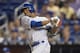 MIAMI, FL - AUGUST 25: Alcides Escobar #2 of the Kansas City Royals bats during a MLB game against the Miami Marlins at Marlins Park on August 25, 2016 in Miami, Florida. (Photo by Ronald C. Modra/Sports Imagery/ Getty Images) *** Local caption *** Alcides Escobar