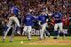 CLEVELAND, OH - NOVEMBER 02: The Chicago Cubs celebrate after defeating the Cleveland Indians 8-7 in Game Seven of the 2016 World Series at Progressive Field on November 2, 2016 in Cleveland, Ohio. The Cubs win their first World Series in 108 years. (Photo by Elsa/Getty Images)