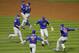 The Chicago Cubs celebrate after Game 7 of the Major League Baseball World Series against the Cleveland Indians Thursday, Nov. 3, 2016, in Cleveland. The Cubs won 8-7 in 10 innings to win the series 4-3.(AP Photo/Gene J. Puskar)