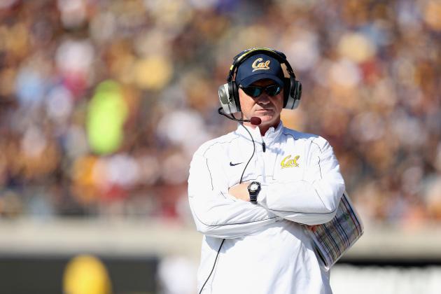 BERKELEY, CA - OCTOBER 20: California Golden Bears head coach Jeff Tedford walks the sidelines during their game against the Stanford Cardinal at California Memorial Stadium on October 20, 2012 in Berkeley, California. (Photo by Ezra Shaw/Getty Images)