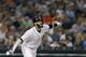 Detroit Tigers' J.D. Martinez bats during the fourth inning of a baseball game against the Chicago White Sox, Tuesday, Aug. 30, 2016, in Detroit. (AP Photo/Carlos Osorio)