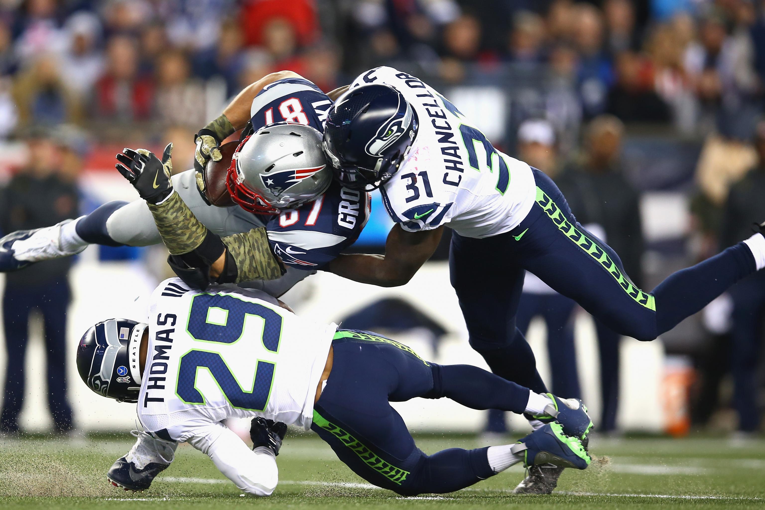 Seahawks vs. Patriots: 31-24, Seahawks - November 10, 2016 - Seattle  Seahawks quarterback Russell Wilson (3) during t…