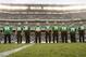 Former Philadelphia Eagles players, Bill Lapham (54), Maxie Baughan (55), Chuck Bednarik (60), Jerry Huth (65), John Wilcox (71), Ed Khayat (73), Riley Gunnels (74), Jim McCusker (75) and J.D.Smith (76), participate in a ceremony commemorating the 1960 championship Sunday, Sept. 12, 2010, in Philadelphia, during halftime of an NFL football game between the Philadelphia Eagles and the Green Bay Packers. (AP Photo/Mel Evans)