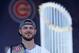 CHICAGO, IL - NOVEMBER 04: Kris Bryant of the Chicago Cubs is seen onstage during the Chicago Cubs victory celebration in Grant Park on November 4, 2016 in Chicago, Illinoiss. The Cubs won their first World Series championship in 108 years after defeating the Cleveland Indians 8-7 in Game 7. (Photo by Jonathan Daniel/Getty Images)