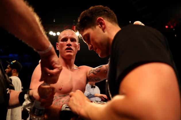 LONDON, ENGLAND - JUNE 25:  George Groves of Great Britain looks on after defeating Martin Murray of Great Britain during their WBA International Super-Middleweight Championship contest at The O2 Arena on June 25, 2016 in London, England.  (Photo by Richard Heathcote/Getty Images)