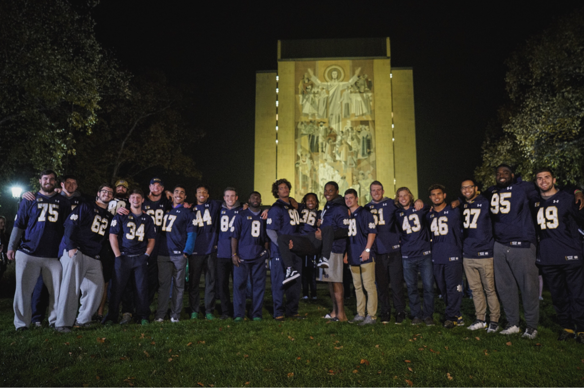 Watch Notre Dame Football Create Special Tribute for Senior Day News