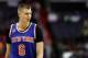 WASHINGTON, DC - NOVEMBER 17: Kristaps Porzingis #6 of the New York Knicks looks on against the Washington Wizards at Verizon Center on November 17, 2016 in Washington, DC. NOTE TO USER: User expressly acknowledges and agrees that, by downloading and or using this photograph, User is consenting to the terms and conditions of the Getty Images License Agreement. (Photo by Rob Carr/Getty Images)