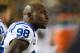 PITTSBURGH, PA - DECEMBER 6: Robert Mathis #98 of the Indianapolis Colts looks on during the game against the Pittsburgh Steelers at Heinz Field on December 6, 2015 in Pittsburgh, Pennsylvania. (Photo by Joe Sargent/Getty Images) ***Local Caption ***