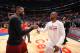 LOS ANGELES, CA - MARCH 13: LeBron James #23 of the Cleveland Cavaliers hugs Chris Paul #3 of the Los Angeles Clippers after the game on March 13, 2016 at STAPLES Center in Los Angeles, California. NOTE TO USER: User expressly acknowledges and agrees that, by downloading and or using this Photograph, user is consenting to the terms and conditions of the Getty Images License Agreement. Mandatory Copyright Notice: Copyright 2016 NBAE (Photo by Andrew Bernstein/NBAE via Getty Images)