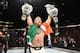 NEW YORK, NY - NOVEMBER 12: UFC lightweight and featherweight champion Conor McGregor of Ireland celebrates after defeating Eddie Alvarez in their UFC lightweight championship fight during the UFC 205 event at Madison Square Garden on November 12, 2016 in New York City. (Photo by Jeff Bottari/Zuffa LLC/Zuffa LLC via Getty Images)