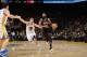 OAKLAND, CA - DECEMBER 1: James Harden #13 of the Houston Rockets handles the ball during a game against the Golden State Warriors on December 1, 2016 at ORACLE Arena in Oakland, California. NOTE TO USER: User expressly acknowledges and agrees that, by downloading and/or using this photograph, user is consenting to the terms and conditions of Getty Images License Agreement. Mandatory Copyright Notice: Copyright 2016 NBAE (Photo by Noah Graham/NBAE via Getty Images)