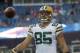 Green Bay Packers tight end Mitchell Henry (85) warms up before an NFL preseason football game Thursday, Aug. 13, 2015, in Foxborough, Mass. (AP Photo/Michael Dwyer)