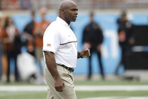 Texas head coach Charlie Strong before an NCAA college football game against TCU, Friday, Nov. 25, 2016, in Austin, Texas. (AP Photo/Eric Gay)
