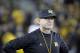 IOWA CITY, IOWA- NOVEMBER 12: Head coach Jim Harbaugh of the Michigan Wolverines before the match-up against the Iowa Hawkeyes on November 12, 2016 at Kinnick Stadium in Iowa City, Iowa. (Photo by Matthew Holst/Getty Images)