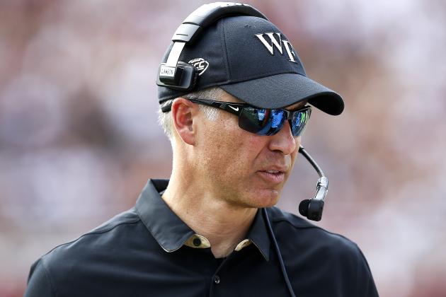 TALLAHASSEE, FL - OCTOBER 15: Head Coach Dave Clawson of the Wake Forest Demon Deacons during the game against the Florida State Seminoles at Doak Campbell Stadium on October 15, 2016 in Tallahassee, Florida. Florida State defeated Wake Forest 17 to 6. (Photo by Don Juan Moore/Getty Images)