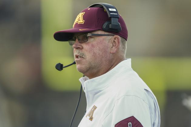 WEST LAFAYETTE, IN - OCTOBER 10: Head coach Jerry Kill of the Minnesota Golden Gophers is seen during the game against the Purdue Boilermakers at Ross-Ade Stadium on October 10, 2015 in West Lafayette, Indiana.  (Photo by Michael Hickey/Getty Images)