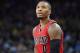 OAKLAND, CA - DECEMBER 17: Damian Lillard #0 of the Portland Trail Blazers looks on against the Golden State Warriors during an NBA Basketbball game at ORACLE Arena on December 17, 2016 in Oakland, California. NOTE TO USER: User expressly acknowledges and agrees that, by downloading and or using this photograph, User is consenting to the terms and conditions of the Getty Images License Agreement. (Photo by Thearon W. Henderson/Getty Images)