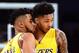 LOS ANGELES, CA - OCTOBER 26: D'Angelo Russell #1 of the Los Angeles Lakers speaks with Brandon Ingram #14 of the Los Angeles Lakers who's playing in his first NBA game against the Houston Rockets at Staples Center on October 26, 2016 in Los Angeles, California. NOTE TO USER: User expressly acknowledges and agrees that, by downloading and or using this photograph, User is consenting to the terms and conditions of the Getty Images License Agreement. (Photo by Harry How/Getty Images)