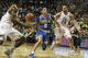EUGENE, OR - DECEMBER 28: Lonzo Ball #2 of the UCLA Bruins tries to get around Dillon Brooks #24 of the Oregon Ducks late in the game at Matthew Knight Arena on December 28, 2016 in Eugene, Oregon. (Photo by Steve Dykes/Getty Images)