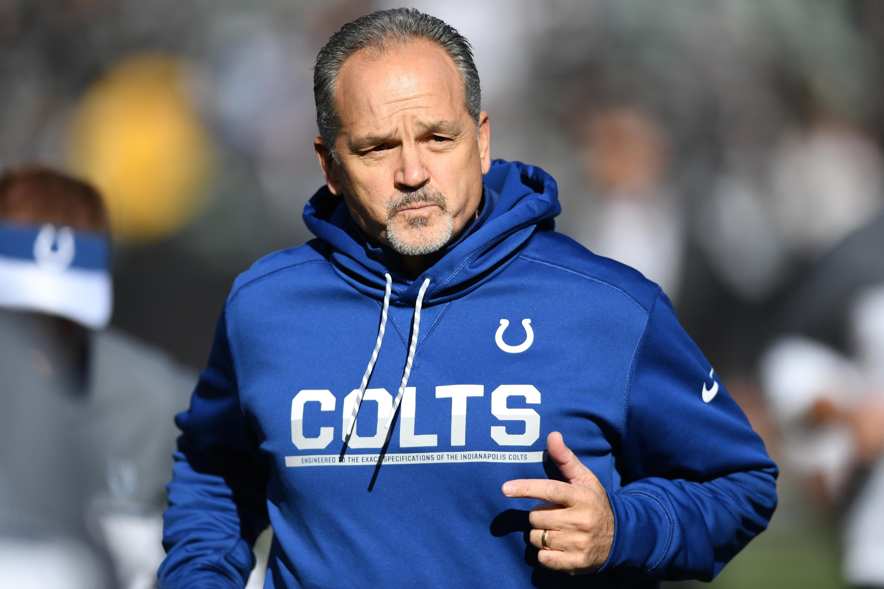 Head coach Chuck Pagano of the Indianapolis Colts looks on against News  Photo - Getty Images