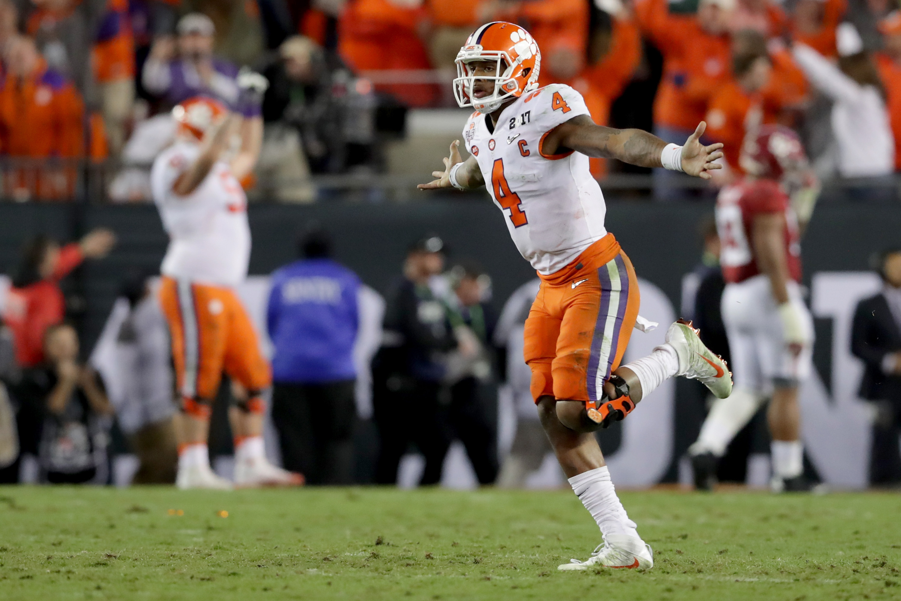 For Men Clemson National Championship #4 DeShaun Watson Orange