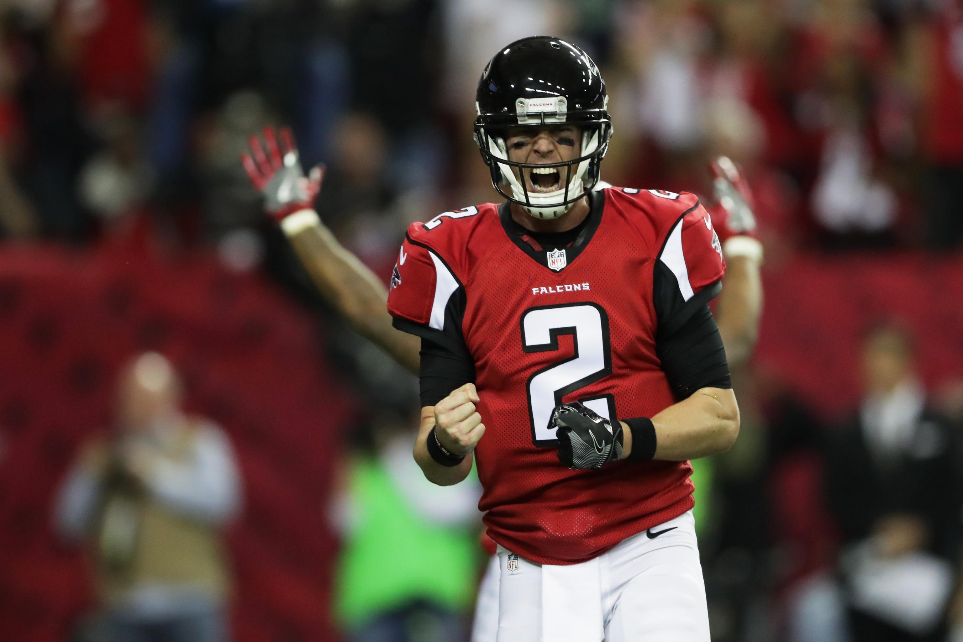 Atlanta Falcons free safety Ricardo Allen (37) celebrates a win