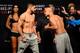PHOENIX, ARIZONA - JANUARY 14: (L-R) Yair Rodriguez of Mexico and BJ Penn face off during the UFC Fight Night weigh-in at the Talking Stick Resort Arena on January 14, 2017 in Phoenix, Arizona. (Photo by Jeff Bottari/Zuffa LLC/Zuffa LLC via Getty Images)