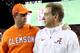 Clemson head coach Dabo Swinney (left) and Alabama head coach Nick Saban (right)