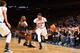NEW YORK, NY - JANUARY 16: Carmelo Anthony #7 of the New York Knicks drives to the basket against Paul Millsap #4 of the Atlanta Hawks during the game on January 16, 2017 at Madison Square Garden in New York, New York. NOTE TO USER: User expressly acknowledges and agrees that, by downloading and or using this photograph, User is consenting to the terms and conditions of the Getty Images License Agreement. Mandatory Copyright Notice: Copyright 2017 NBAE (Photo by Jesse D. Garrabrant/NBAE via Getty Images)