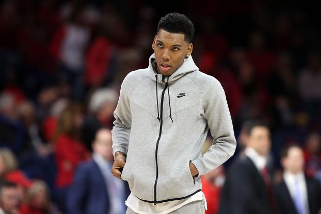 TUCSON, AZ - NOVEMBER 30:  Allonzo Trier #35 of the Arizona Wildcats watches warmups prior to the start of the NCAA college basketball game against the Texas Southern Tigers at McKale Center on November 30, 2016 in Tucson, Arizona. Arizona won 83-65.  (Photo by Chris Coduto/Getty Images)