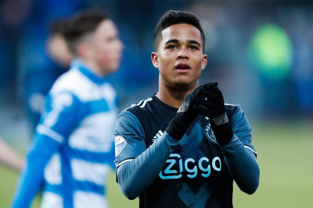 Justin Kluivert of Ajaxduring the Dutch Eredivisie match between PEC Zwolle and Ajax Amsterdam at the MAC3Park stadium on January 15, 2017 in Zwolle, The Netherlands(Photo by VI Images via Getty Images)