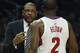 Los Angeles Clippers head coach Doc Rivers, left, talks with guard Raymond Felton (2) during the first half of an NBA basketball game against the Phoenix Suns in Los Angeles, Monday, Jan. 2, 2017. (AP Photo/Alex Gallardo)
