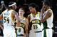 SEATTLE - MARCH 14: Chris Wilcox #54, Luke Ridnour #8, Mickael Gelabale #15 and Jeff Green #22 of Seattle SuperSonics form a huddle during a break in game action against the Minnesota Timberwolves on March 14, 2008 at the Key Arena in Seattle, Washington. The Timberwolves won 121-116. NOTE TO USER: User expressly acknowledges and agrees that, by downloading and or using this Photograph, User is consenting to the terms and conditions of the Getty Images License Agreement. Mandatory Copyright Notice: Copyright 2008 NBAE (Photo by Terrence Vaccaro/NBAE via Getty Images)
