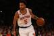 NEW YORK, NY - JANUARY 16: Courtney Lee #5 of the New York Knicks in action against the Atlanta Hawks at Madison Square Garden on January 16, 2017 in New York City. NOTE TO USER: User expressly acknowledges and agrees that, by downloading and or using this photograph, User is consenting to the terms and conditions of the Getty Images License Agreement. Atlanta Hawks defeated the New York Knicks 108-107. (Photo by Mike Stobe/Getty Images)