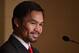 WBO welterweight world champion Manny Pacquiao attends a press conference at the Foreign Correspondents' Club of Japan prior to his press conference in Tokyo on November 26, 2016.
Pacquiao is in Japan to launch his first fitness gym 'PACQUIAO GYM TOKYO JAPAN' in Harajuku, Tokyo. / AFP / KAZUHIRO NOGI (Photo credit should read KAZUHIRO NOGI/AFP/Getty Images)