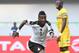 Ghana's forward Asamoah Gyan celebrates after scoring a goal during the 2017 Africa Cup of Nations group D football match between Ghana and Mali in Port-Gentil on January 21, 2017. / AFP / Justin TALLIS (Photo credit should read JUSTIN TALLIS/AFP/Getty Images)