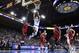 LOS ANGELES, CA - JANUARY 21: Lonzo Ball #2 of the UCLA Bruins scores a basket against Kadeem Allen #5 of the Arizona Wildcats during the first half of the game at Pauley Pavilion on January 21, 2017 in Los Angeles, California. (Photo by Kevork Djansezian/Getty Images)