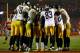 KANSAS CITY, MP - JANUARY 15: The Pittsburgh Steelers huddle up against the Kansas City Chiefs during the AFC Divisional Playoff game at Arrowhead Stadium on January 15, 2017 in Kansas City, Missouri. (Photo by Dilip Vishwanat/Getty Images)
