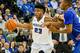 OMAHA, NEBRASKA-DECEMBER 28: Justin Patton #23 of the Creighton Bluejays drives to the basket past Rashed Anthony #25 of the Seton Hall Pirates during their game at the CenturyLink Center on December 28, 2016 in Omaha, Nebraska. (Photo by Eric Francis/Getty Images)