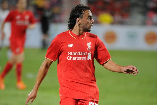 BANGKOK, THAILAND - JULY 14: Lazar Markovic of Liverpool in action during the international friendly match between Thai Premier League All Stars and Liverpool FC at Rajamangala Stadium on July 14, 2015 in Bangkok, Thailand. (Photo by Robertus Pudyanto/Getty Images)