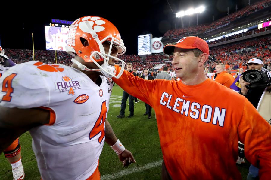 Deshaun Watson #4 Clemson Tigers National Championship Football Jersey -  Orange