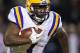 FAYETTEVILLE, AR - NOVEMBER 12: Leonard Fournette #7 of the LSU Tigers runs the ball during a game against the Arkansas Razorbacks at Razorback Stadium on November 12, 2016 in Fayetteville, Arkansas. The Tigers defeated the Razorbacks 38-10. (Photo by Wesley Hitt/Getty Images)