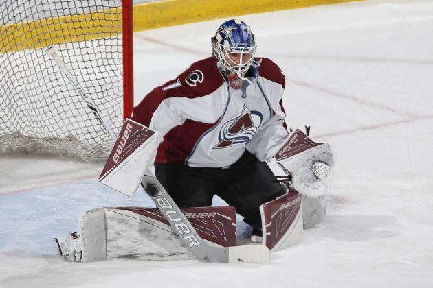 SUNRISE, FL - OCTOBER 22: Goaltender Semyon Varlamov #1 of the Colorado Avalanche warms up prior to the game against the Florida Panthers at the BB&T Center on October 22, 2016 in Sunrise, Florida. (Photo by Joel Auerbach/Getty Images)