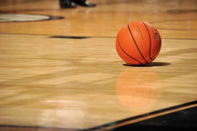NASHVILLE, TN - FEBRUARY 25: A general view of a basketball resting on the court during a game between the Florida Gators and the Vanderbilt Commodores at Memorial Gym on February 25, 2014 in Nashville, Tennessee. (Photo by Frederick Breedon/Getty Images)