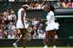 LONDON, ENGLAND - JULY 09: Serena Williams of The United States (R) and Venus Williams of The United States (L) in conversation during the Ladies Doubles Final against Timea Babos of hungary and Yaroslava Shvedova of Kazakhstan on day twelve of the Wimbledon Lawn Tennis Championships at the All England Lawn Tennis and Croquet Club on July 9, 2016 in London, England. (Photo by Clive Brunskill/Getty Images)