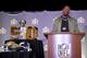 SAN FRANCISCO, CA - FEBRUARY 08: Super Bowl 50 MVP Von Miller #58 of the Denver Broncos addresses the media during the trophy presentation at the Moscone Center West on February 8, 2016 in San Francisco, California. (Photo by Thearon W. Henderson/Getty Images)