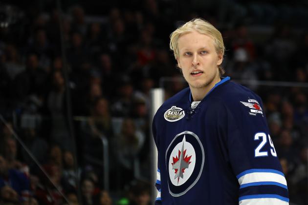 LOS ANGELES, CA - JANUARY 28: Patrik Laine #29 of the Winnipeg Jets competes in the Bridgestone NHL Fastest Skater event during the 2017 Coors Light NHL All-Star Skills Competition as part of the 2017 NHL All-Star Weekend at STAPLES Center on January 28, 2017 in Los Angeles, California.  (Photo by Bruce Bennett/Getty Images)